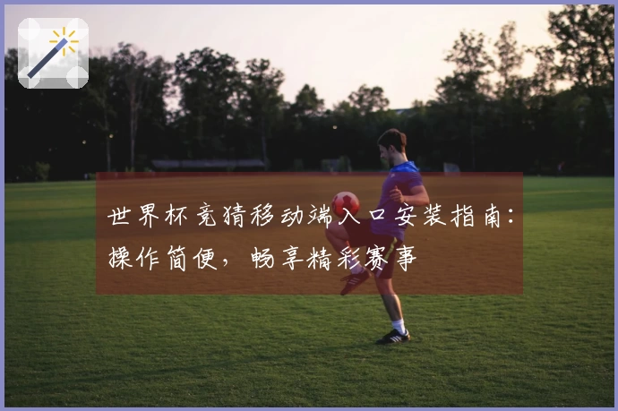 世界杯竞猜移动端入口安装指南：操作简便，畅享精彩赛事